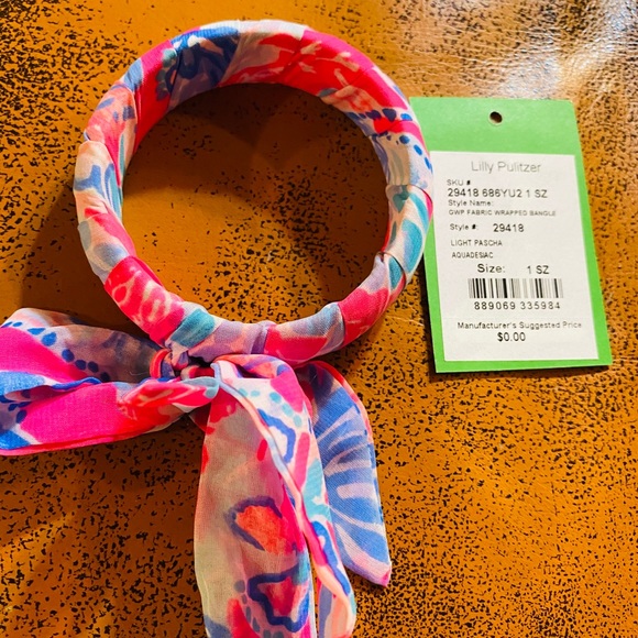 Lilly Pulitzer Jewelry - Lilly Pulitzer Light Pascha Fabric Wrapped Bangle